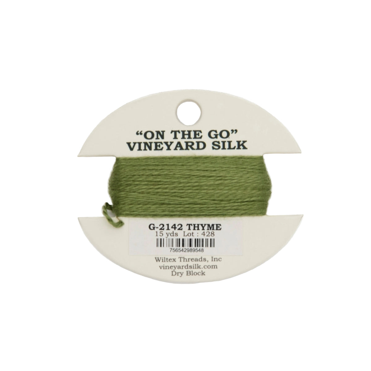 Vineyard Silk Card G-2142 Thyme — silk card for needlepoint, 18 mesh