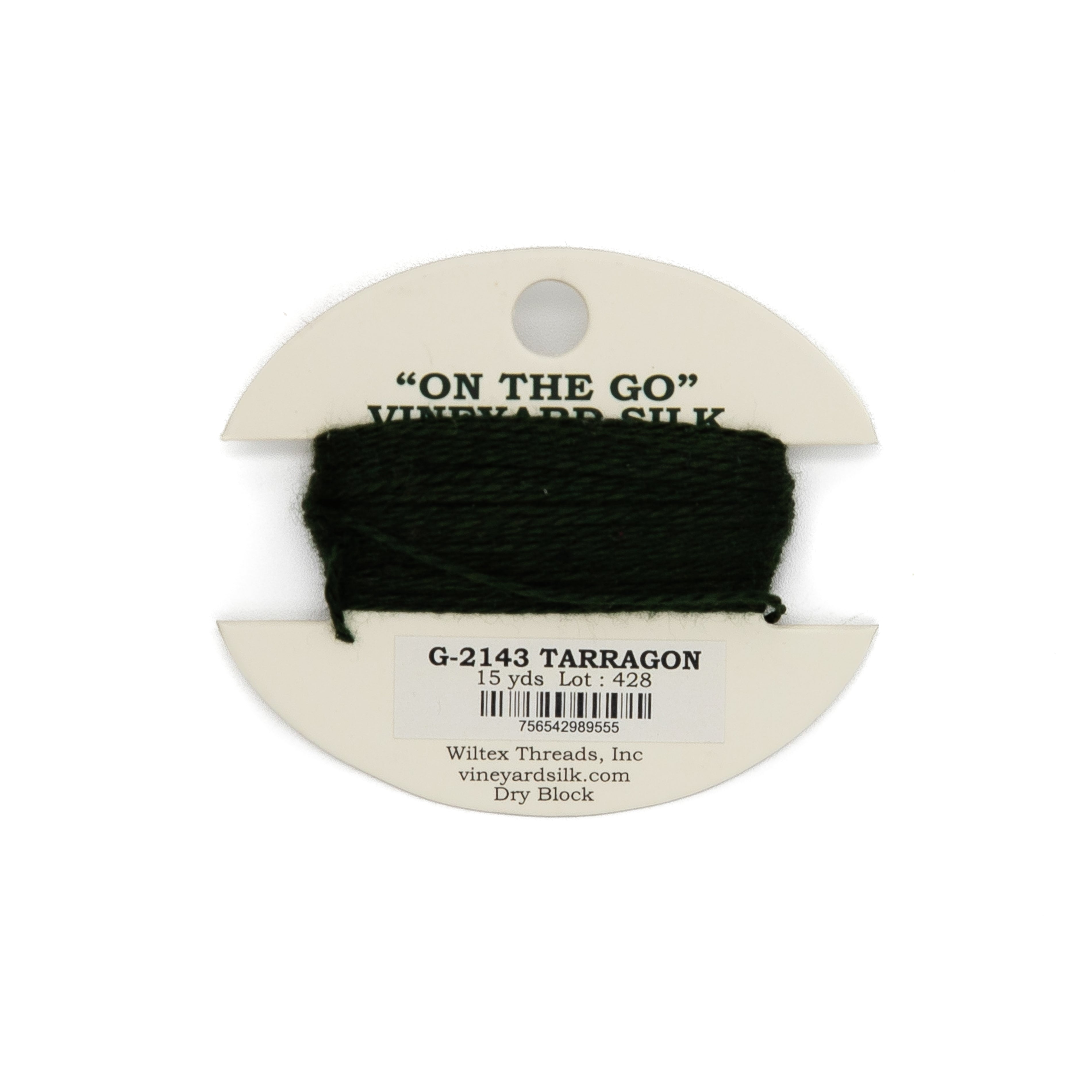 Vineyard Silk Card G-2143 Tarragon — silk card for needlepoint, 18 mesh