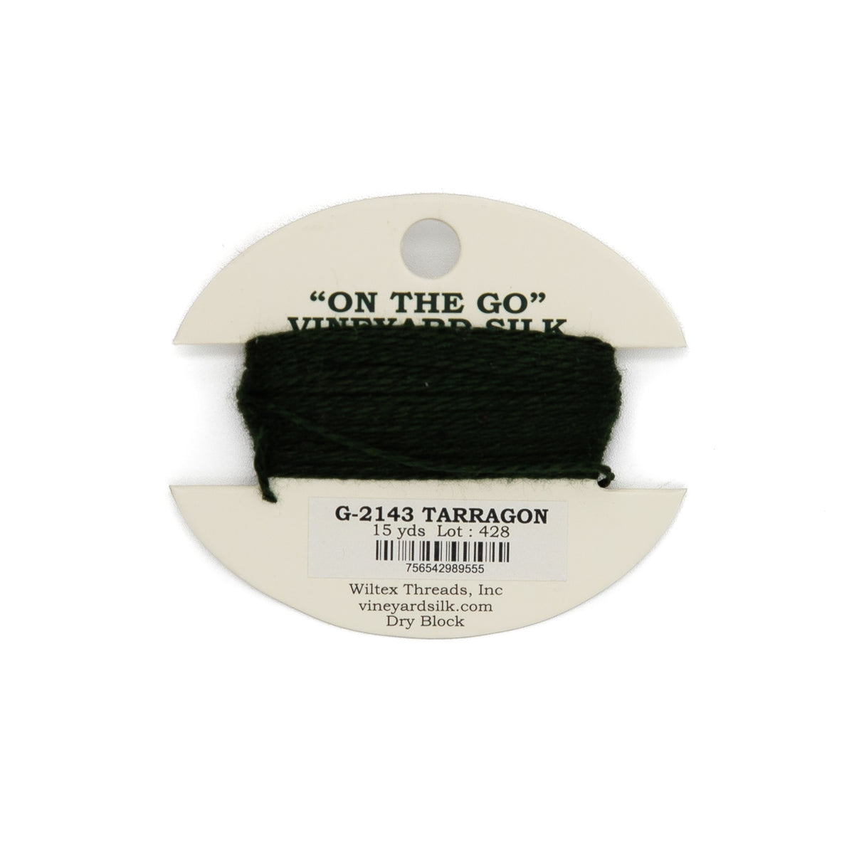 Vineyard Silk Card G-2143 Tarragon — silk card for needlepoint, 18 mesh