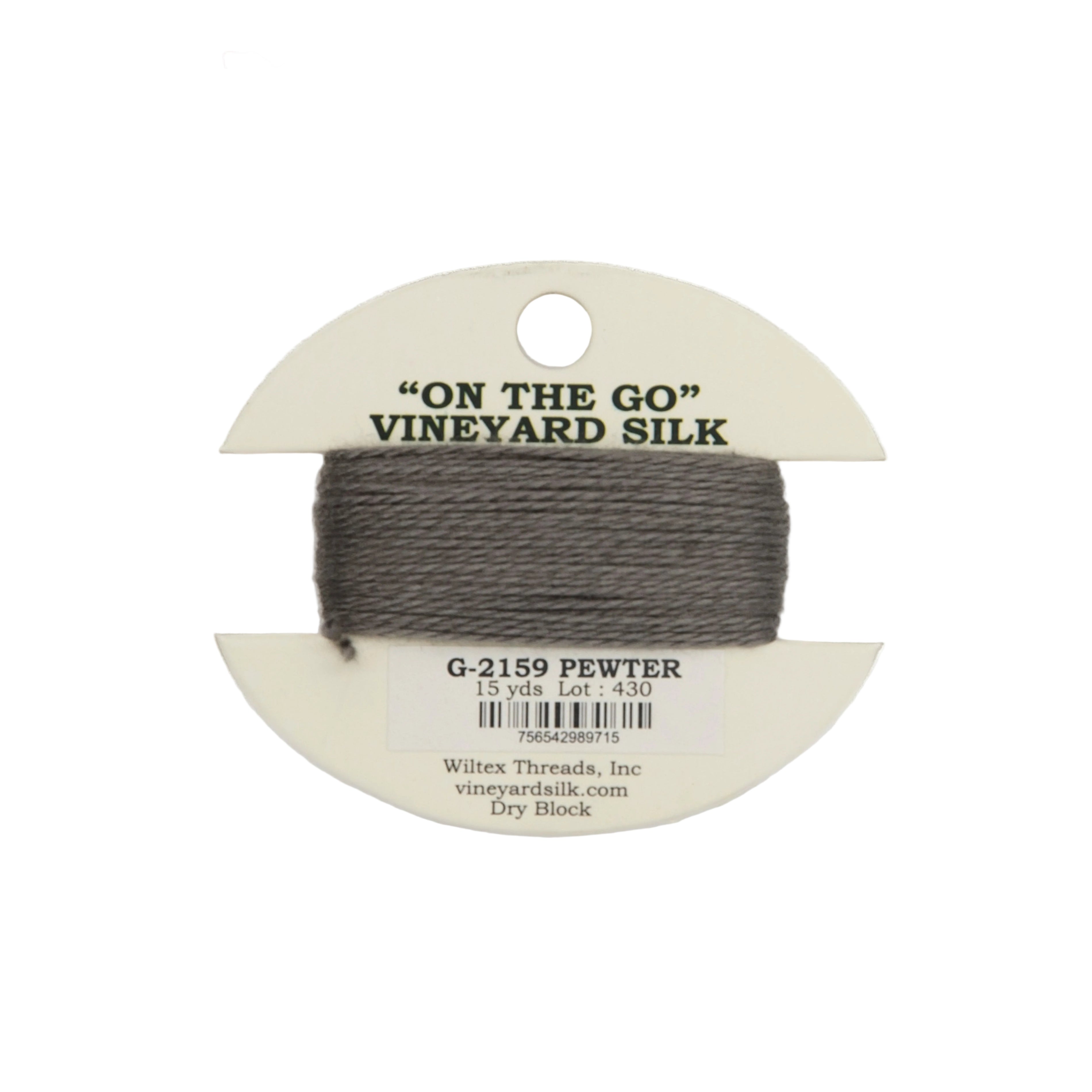 Vineyard Silk Card G-2159 Pewter — silk card for needlepoint, 18 mesh