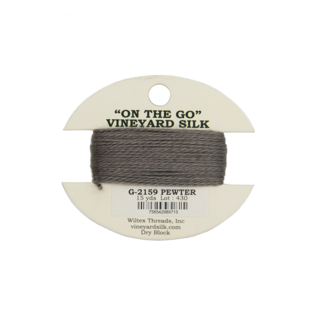 Vineyard Silk Card G-2159 Pewter — silk card for needlepoint, 18 mesh