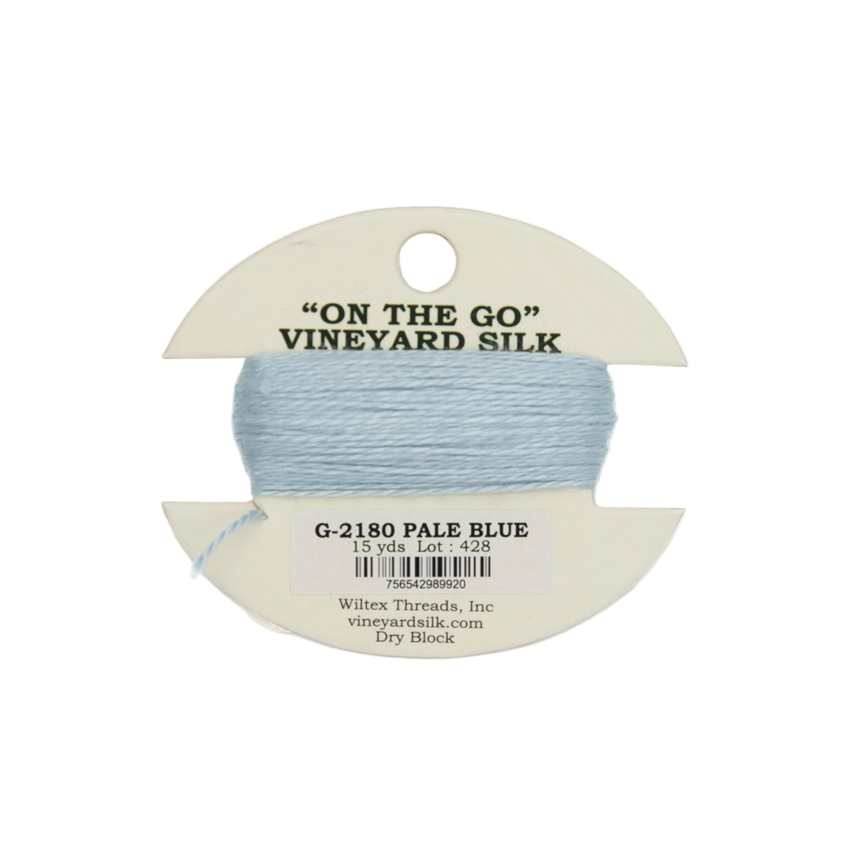 Vineyard Silk Card G-2180 Pale Blue — silk card for needlepoint, 18 mesh