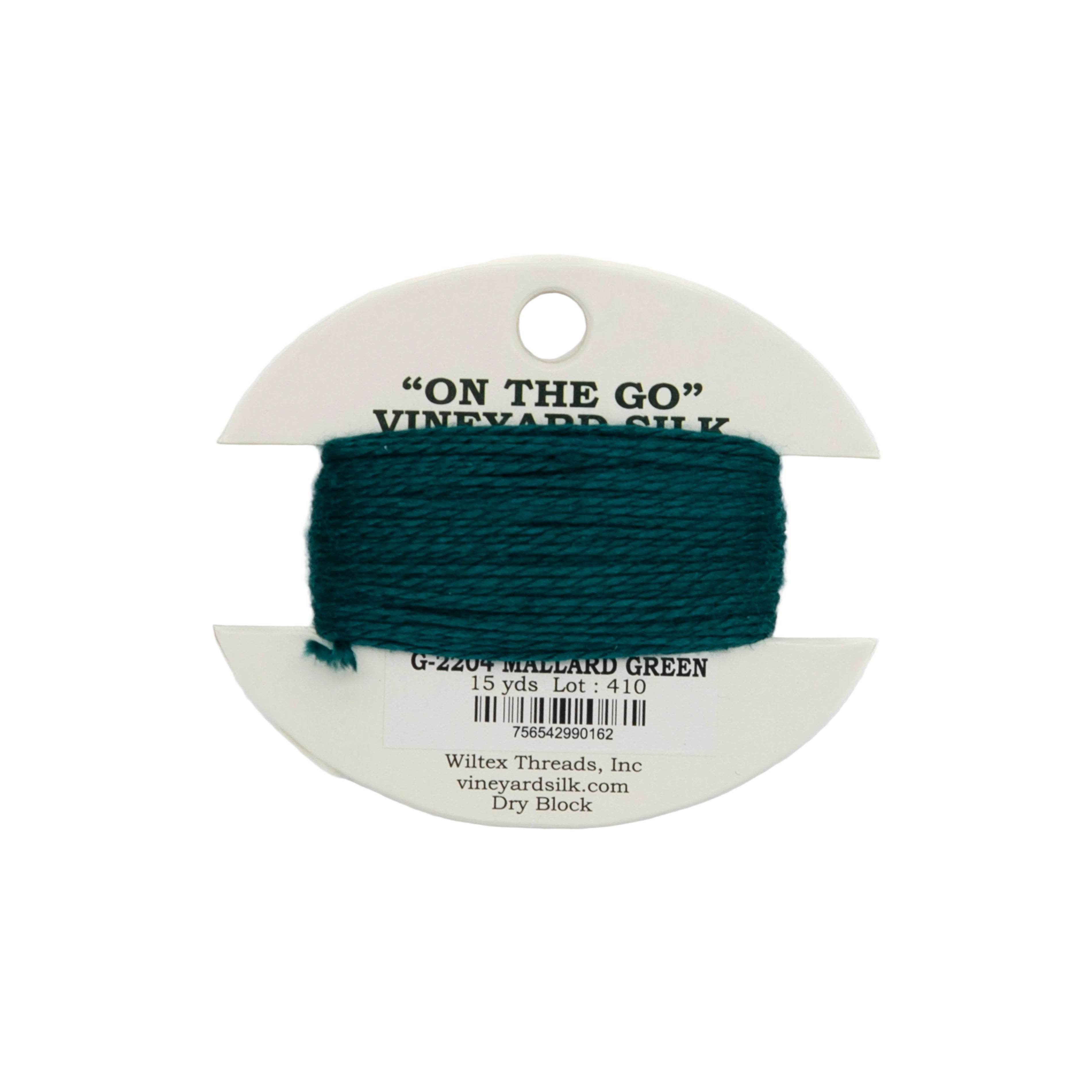 Vineyard Silk Card G-2204 Mallard Green — silk card for needlepoint, 18 mesh