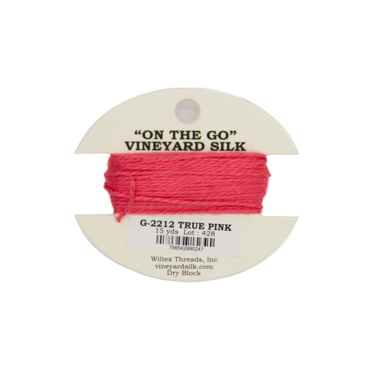 Vineyard Silk Card G-2212 True Pink — silk card for needlepoint, 18 mesh