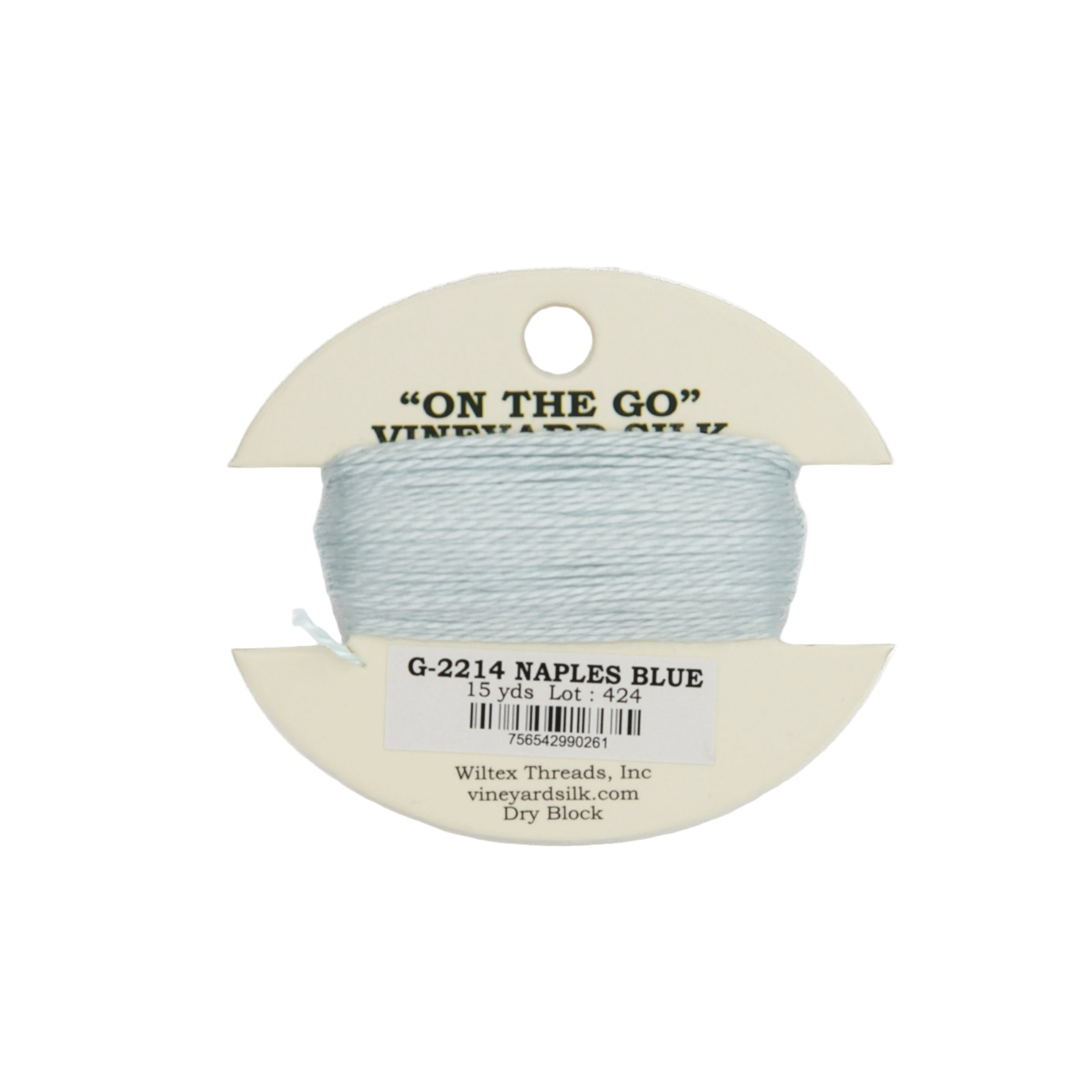 Vineyard Silk Card G-2214 Naples Blue — silk card for needlepoint, 18 mesh