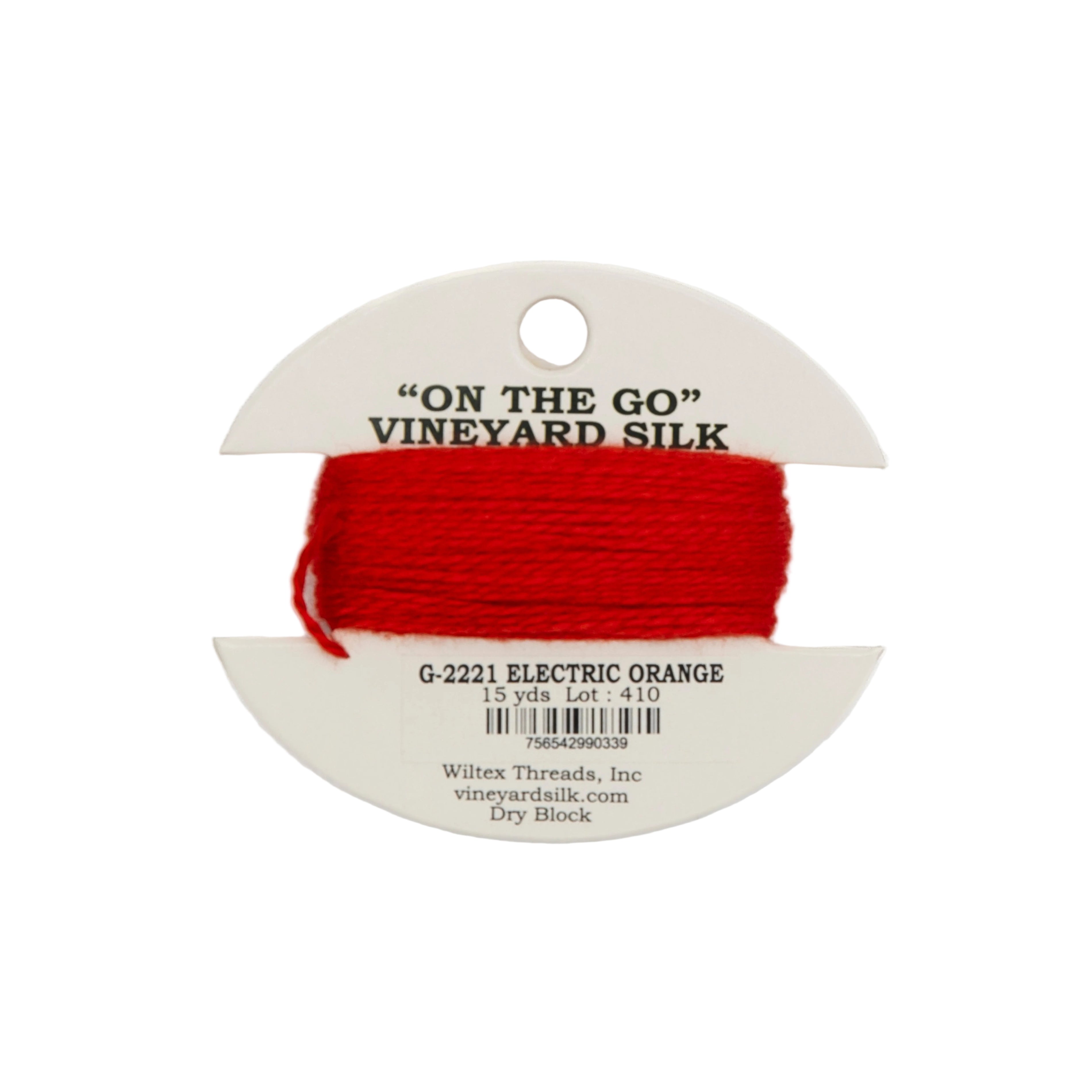 Vineyard Silk Card G-2221 Electric Orange — silk card for needlepoint, 18 mesh