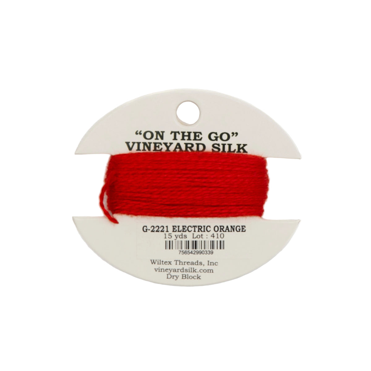Vineyard Silk Card G-2221 Electric Orange — silk card for needlepoint, 18 mesh
