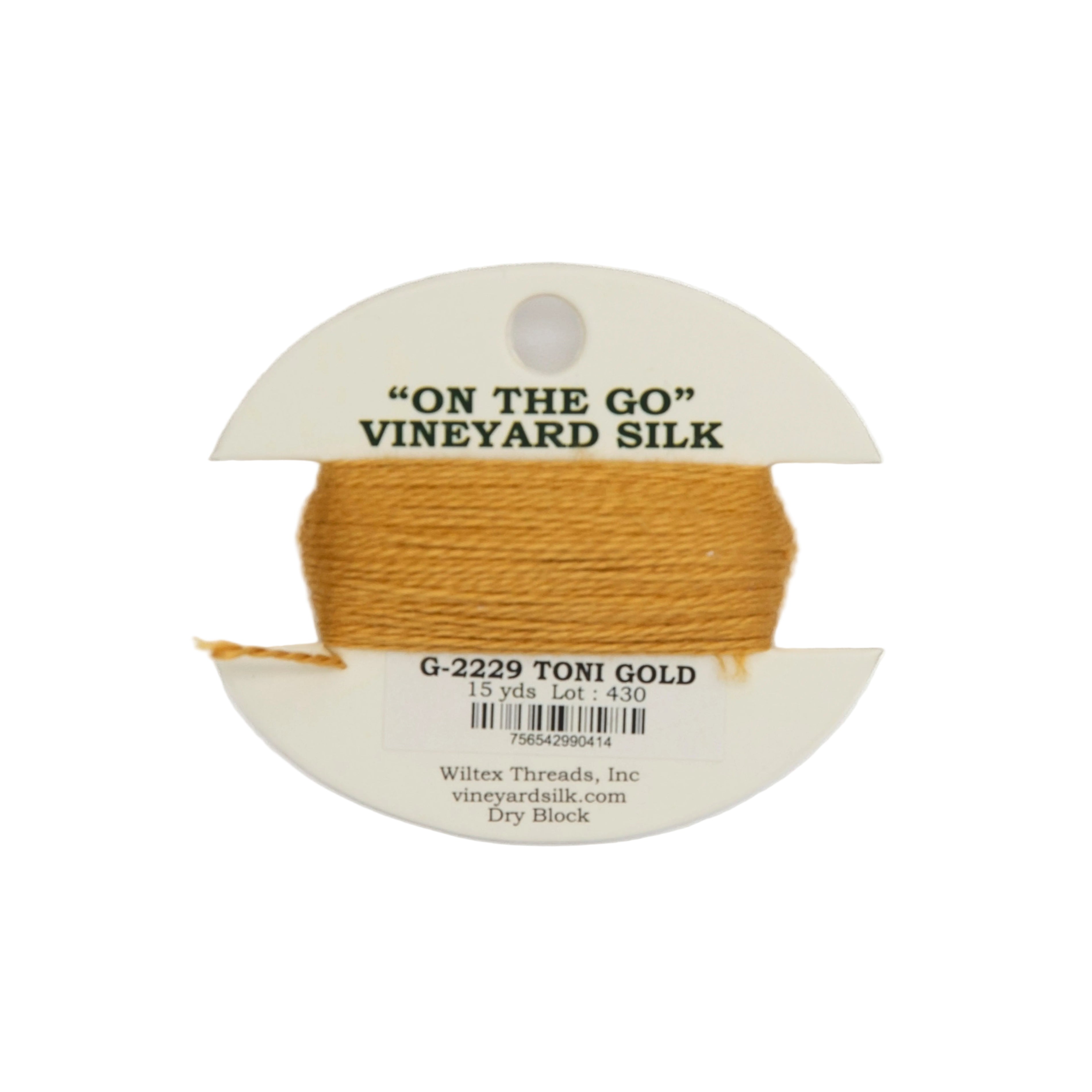 Vineyard Silk Card G-2229 Toni Gold — silk card for needlepoint, 18 mesh