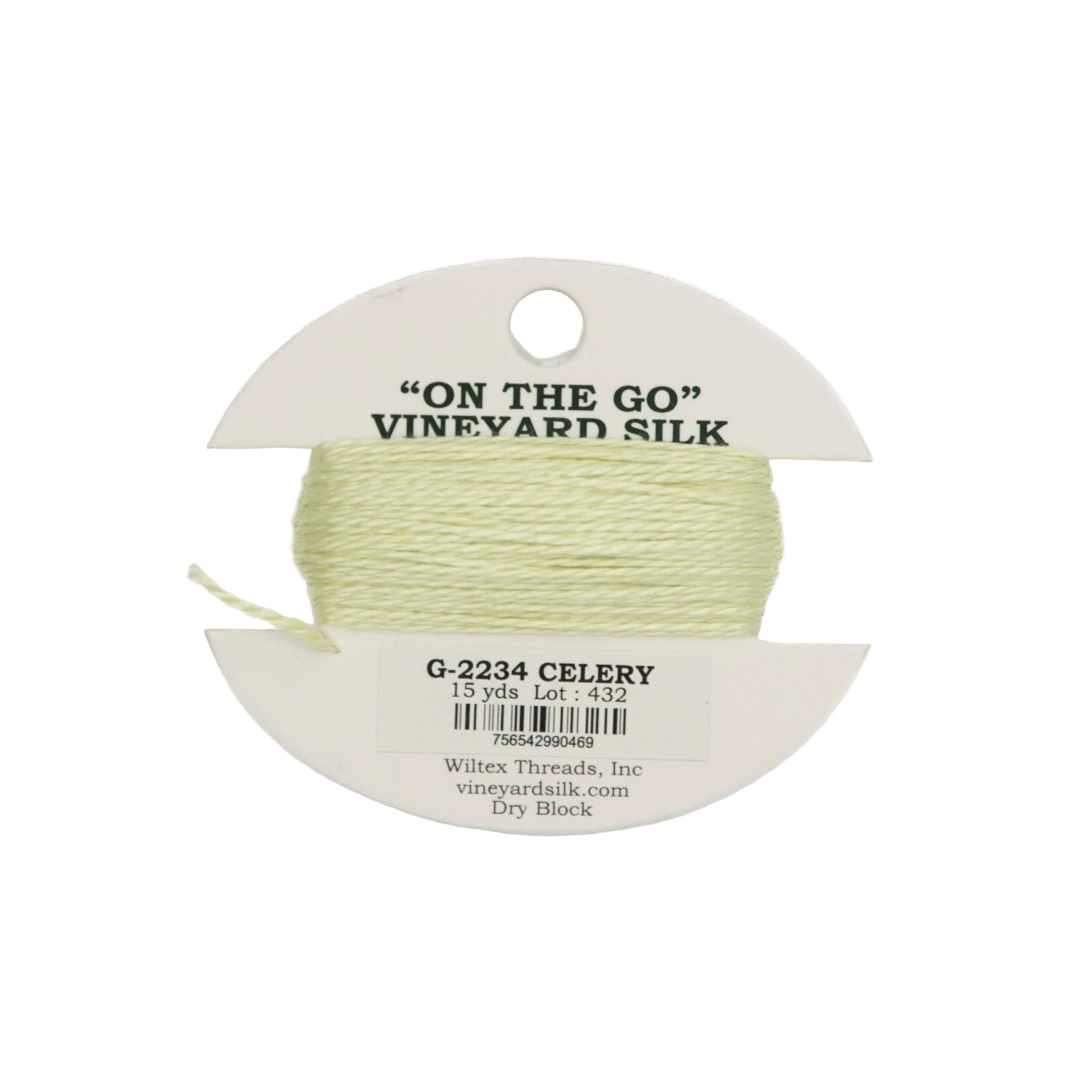 Vineyard Silk Card G-2234 Celery — silk card for needlepoint, 18 mesh