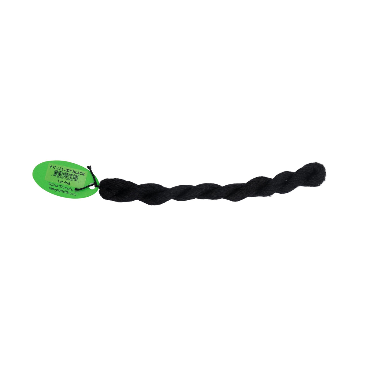 Vineyard Silk Skein C-111 Jet Black — silk skein for needlepoint, 18 mesh