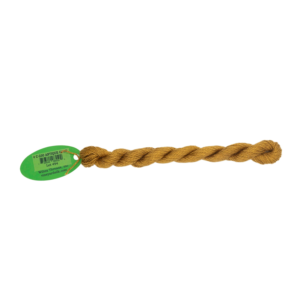 Vineyard Silk Skein C-230 Antique Gold — silk skein for needlepoint, 18 mesh